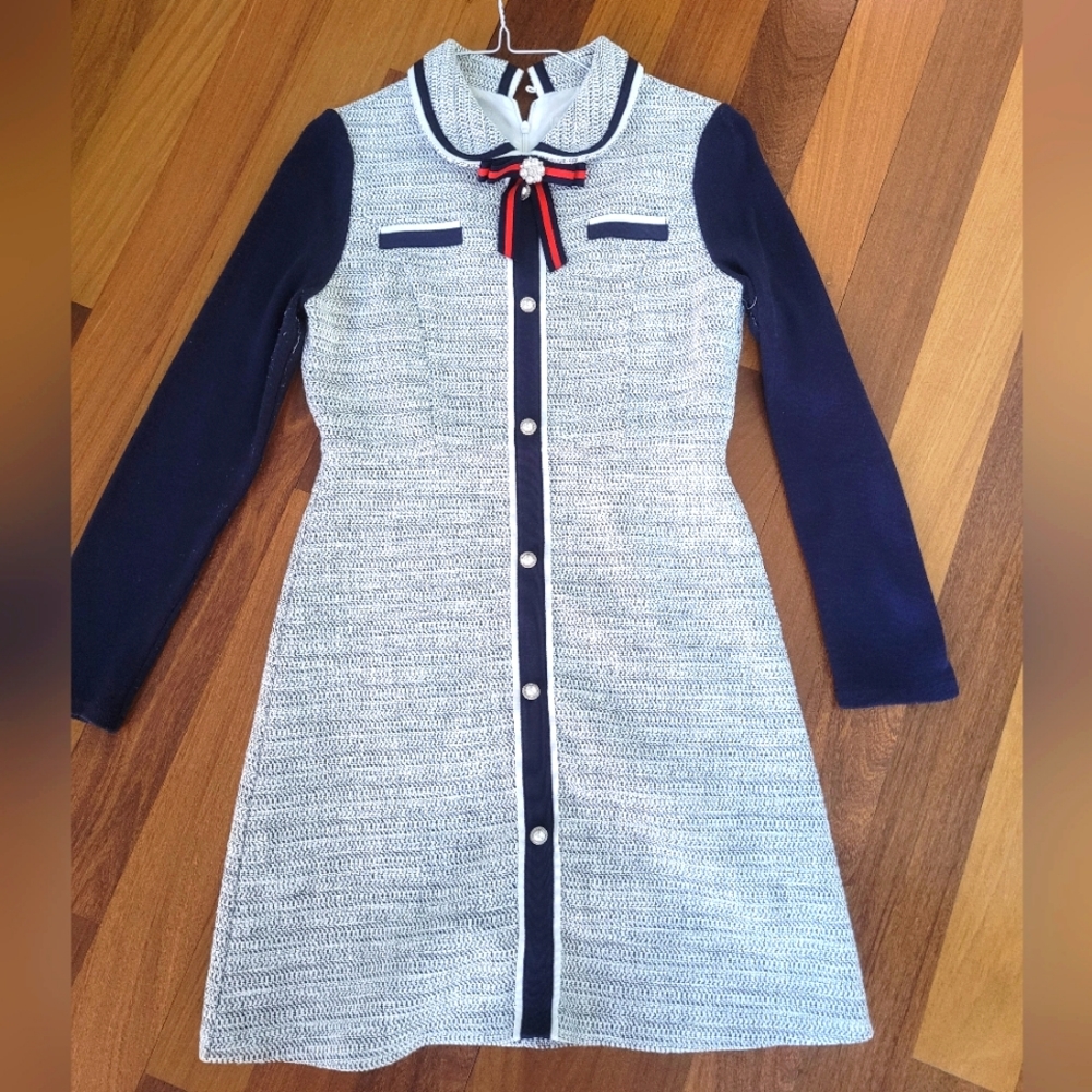 French chic tweed dress size small
